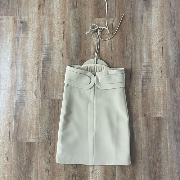 NWT Alexis Liss Sequin Flower Embellished Halter Short Dress Sand Size XS - Picture 5 of 7